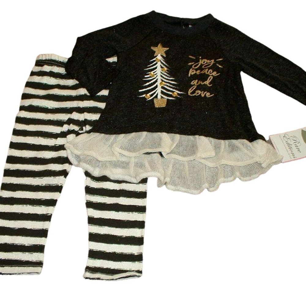 Rare Editions Joy Peace Love Set Christmas Outfit Baby Girl Size 18M NWT